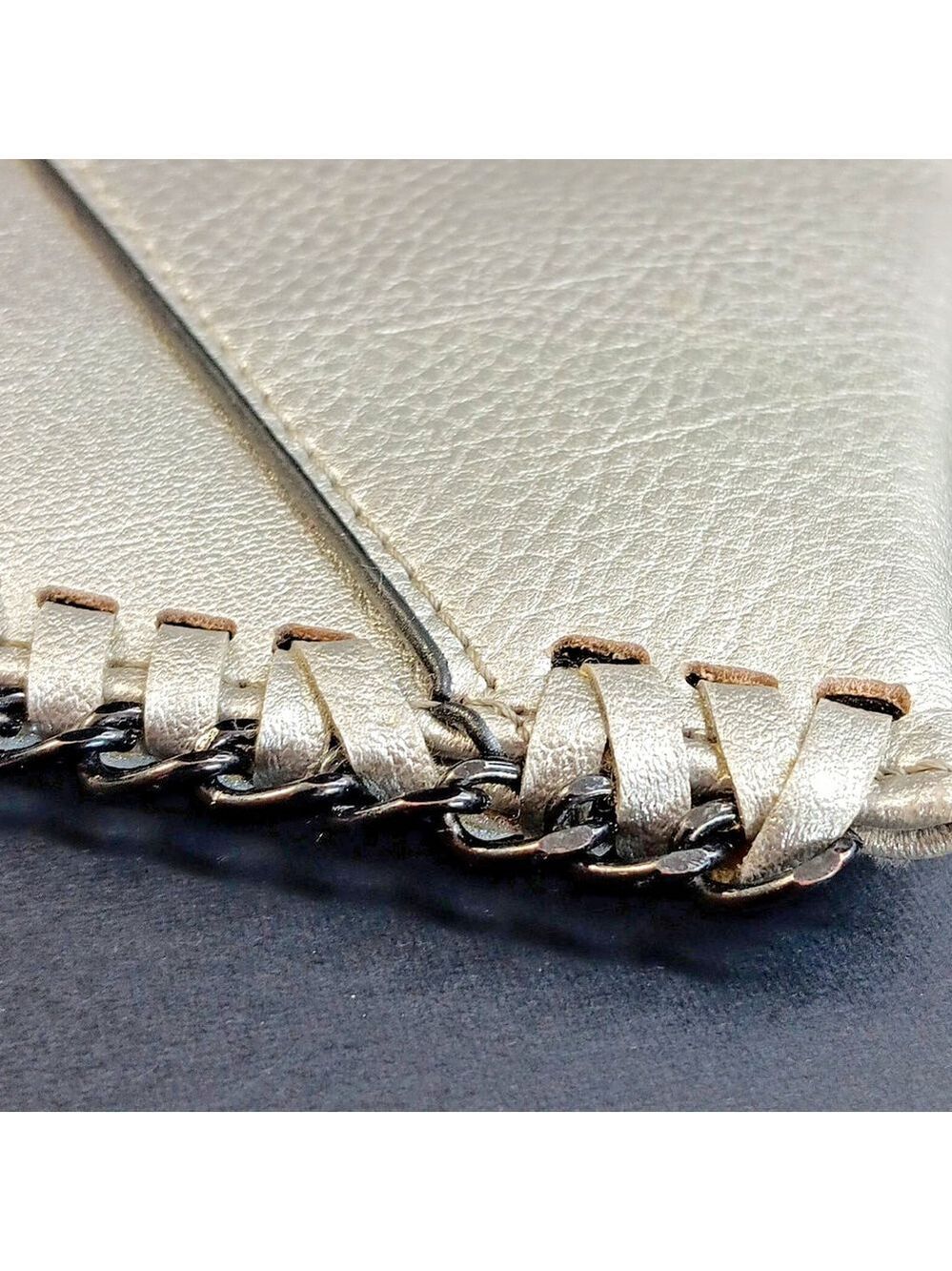 Rare Design Lab Lord And Taylor Envelope Purse Silver 11 X 8 In Minimalist - Picture 10 of 11